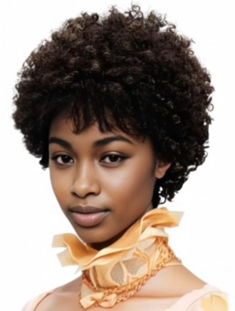 Wholesale Short Afro Curly Human Hair Wig – 5 Inch Spiral Curls, Dark Brown Wholesale Short Afro Curly Human Hair Wig – 5 Inch Spiral Curls, Dark Brown
