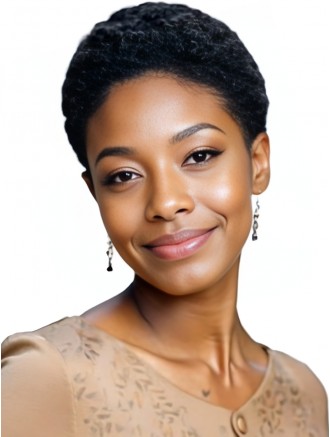 Wholesale Short Afro Curly Synthetic Wig – 3 Inch Black Curly Hairstyle for Women