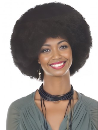 Wholesale Short Afro Kinky Curly Wig – 8 Inch Heat Resistant Synthetic Hair, Black