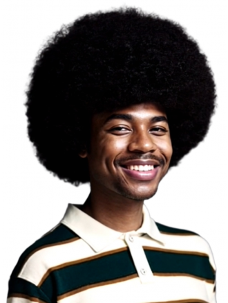 8 Inch Natural Black Men’s Afro Wig – 70s 80s Style Fluffy Wig for Costume & Party Wholesale