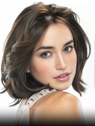 Wholesale Chin Length Natural Wavy Human Hair Wig – Remy Lace Front Mono Top Layered Cut