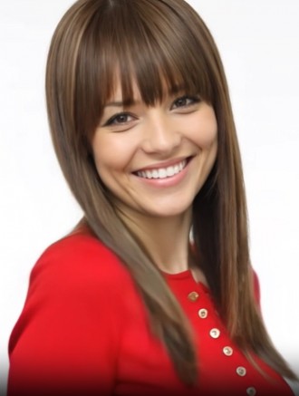 Wholesale 16 Inch Long Straight Remy Human Hair Wig with Bangs – Monofilament & Capless Design