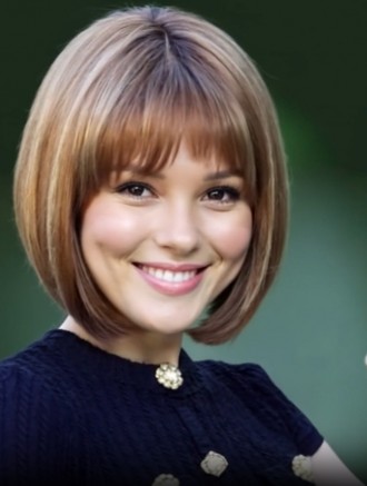 Wholesale Chin Length 10 Inch Straight Brown Bob Wig – Synthetic Mono Top Capless Style