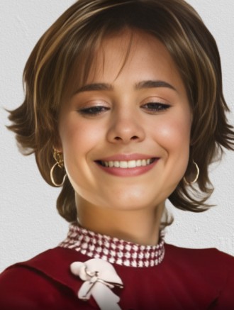 Wholesale Synthetic Brown Wavy Bob Wig 9 Inch Medium Length Capless