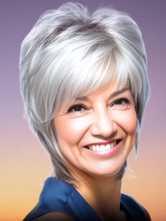 Wholesale Grey Lace Front Synthetic Wigs – Short Heat Friendly Styles for Mature Women