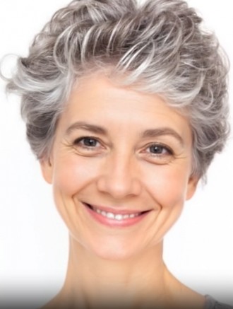 Wholesale Short Grey Wavy Lace Front Wigs for Elderly Women – Synthetic Mono Top
