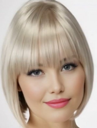 Wholesale 10 Inch Straight Bob Wigs – Chin Length Capless Synthetic Hair for Women