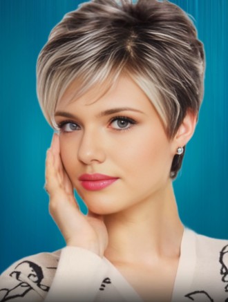 Wholesale 5 Inch Grey Wavy Lace Front Synthetic Wigs – Mono Top Capless Design for Women