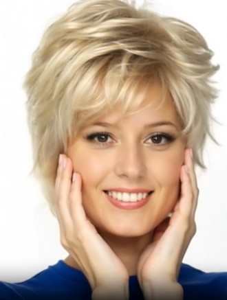 Wholesale Short Blonde Wavy Synthetic Capless Wigs for Women