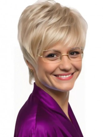 Wholesale 6 Inch Blonde Synthetic Capless Layered Wigs – Lightweight Straight Style for Women