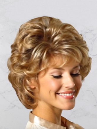 Wholesale Curly Blonde Wigs - Heat Friendly Synthetic, Capless Classic Chin Length Styles