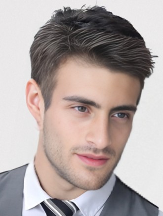 Wholesale Black Short Straight Synthetic Wig for Men – Heat Friendly Capless Cropped