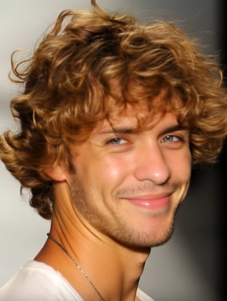Wholesale Blonde 8 Inch Wavy Synthetic Wig for Men – Lightweight Layered Capless