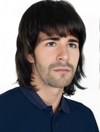 Wholesale 10 Inch Straight Black Full Lace Human Hair Wig with Bangs for Men