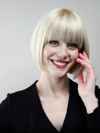 Wholesale 10 Inch Platinum Blonde Full Lace Bob Wig – Straight Remy Human Hair