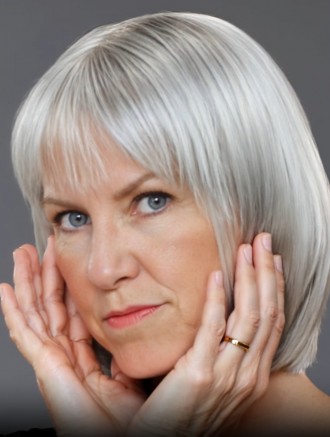 Wholesale 12 Inch Grey Straight Synthetic Wigs – Chin Length Capless Lightweight Design