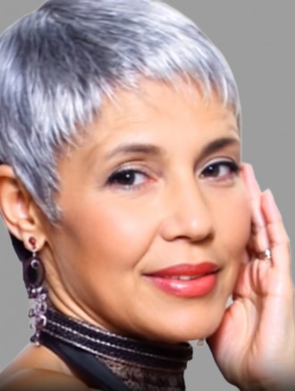 Wholesale 8 Inch Straight Grey Lace Front Wig – Short Remy Human Hair Natural Hairline