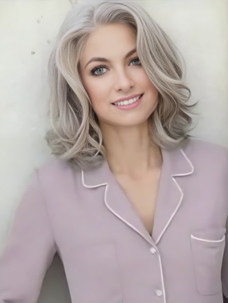 Wholesale 14 Inch Grey Lace Front Wavy Human Hair Wigs – Remy Shoulder Length Wigs for Women
