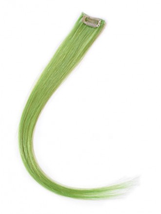 Wholesale Green Straight Remy Clip-In Hair Highlight Piece 18 Inch – Single Clip