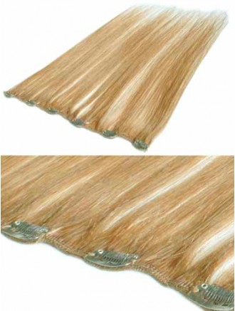 Suitable Blonde Straight Remy Clip-In Hair Extensions – 18″ Full-Length Wholesale Weft