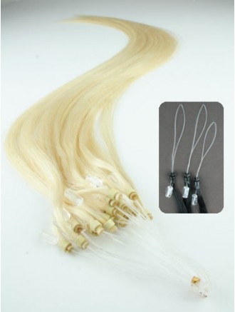 Perfect Platinum Blonde Straight Micro Loop Ring Hair Extensions Wholesale