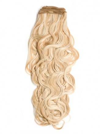 Blonde Curly Remy Human Hair Weft Extensions – 18″ Premium Wholesale Bundle