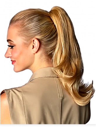 Wholesale Wavy Blonde Synthetic Ponytail Hairpiece – 16 Inch