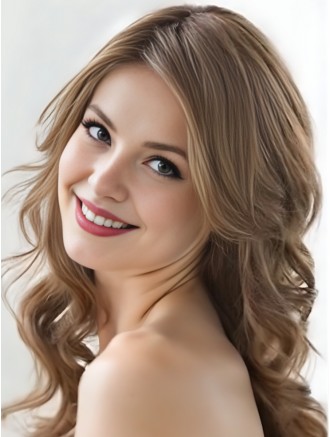 Wholesale 16" Trendy Brown Long Wavy Layered Remy Human Hair Wig – Hand-Tied Monofilament Top & Lace Front