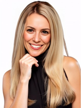 Wholesale Platinum Blonde Straight 18 Inch Human Hair Wig – Remy 100% Hand-Tied Lace Front Wig for Salons & Retailers