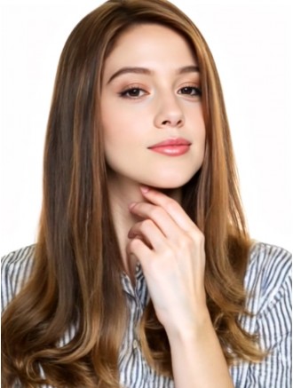 16 Inch Layered Straight Human Hair Wigs Wholesale – 100% Hand Tied Mono Top Lace Front Wigs