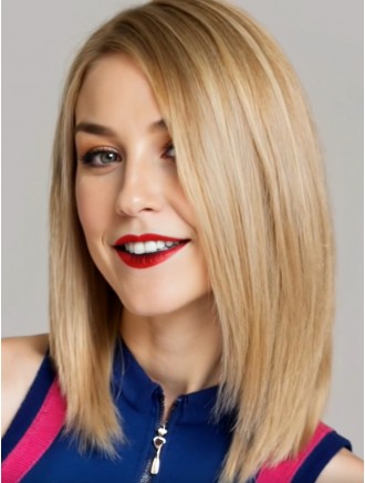 Wholesale Shoulder-Length Bob Wig – 12" Straight Remy Human Hair, 100% Hand-Tied Monofilament Lace Front
