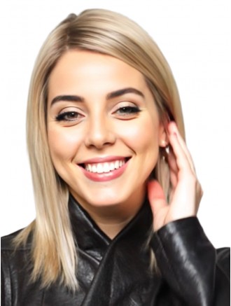 Wholesale 12-Inch Blonde Straight Bob Wig – 100% Hand-Tied Remy Human Hair with Lace Front