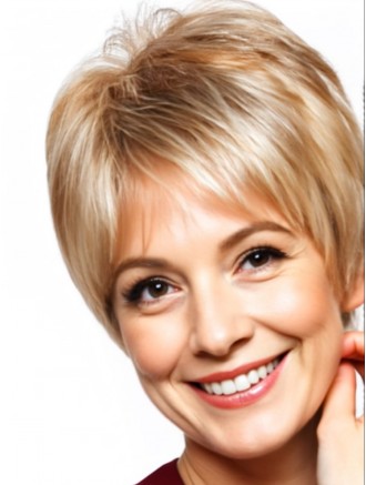 Wholesale Monofilament Human Hair Boycut Wigs Short Straight Style