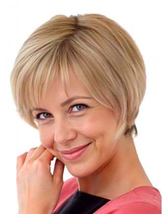 Wholesale Blonde Layered Short Lace Front Straight Real Hair Wig | Remy Human Hair Wigs