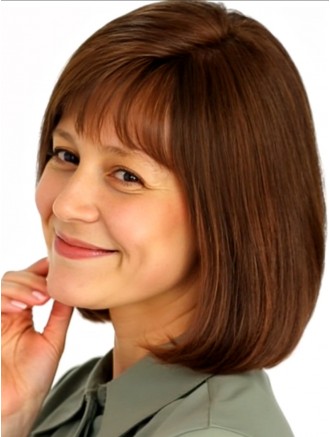 10 Inch Straight Bob Real Human Hair Wig – Hand-Tied Remy Wig with Monofilament Top Wholesale