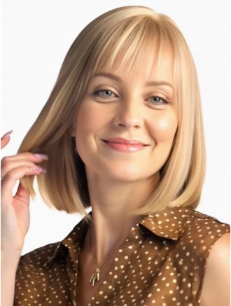 Wholesale Real Human Hair Wigs Monofilament Chin Length Blonde Bob