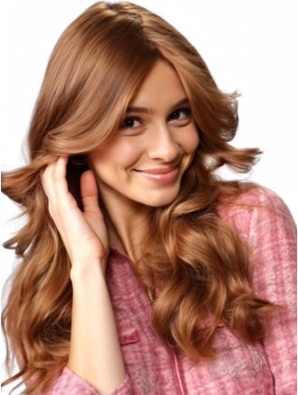 Wholesale Long Layered Wavy Lace Front Wigs – Auburn 100% Human Hair