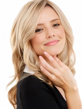 Premium Wholesale Remy Human Hair Wavy Blonde Layered Real Hair Wigs