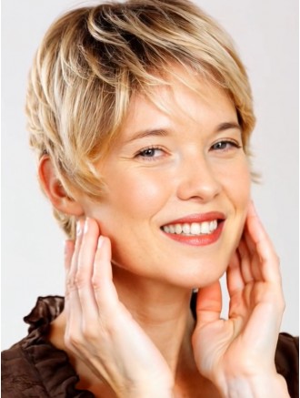 Wholesale Blonde Short Straight Wig – 8 Inch 100% Hand-Tied Remy Human Hair Wig