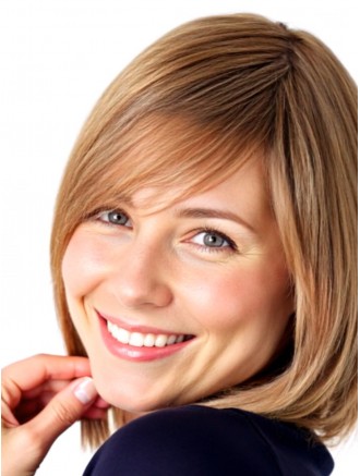Trendy Shoulder Length Blonde Straight Bob Remy Human Hair Lace Front Wig Wholesale
