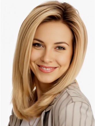 14 Inch Remy Human Hair Wigs – Shoulder Length Straight Blonde Lace Front Wholesale