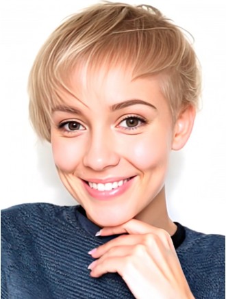 Short Blonde Boycut Remy Human Hair Wig Capless Style – Wholesale