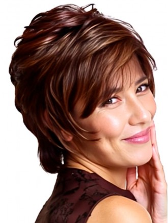 Wholesale 7 Inch Wavy Layered Synthetic Monofilament Capless Wigs