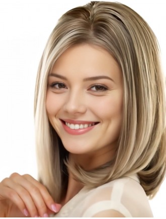 Wholesale Straight Blonde 14 Inch Lace Front Real Hair Bob Wigs – Hand-Tied Monofilament Top
