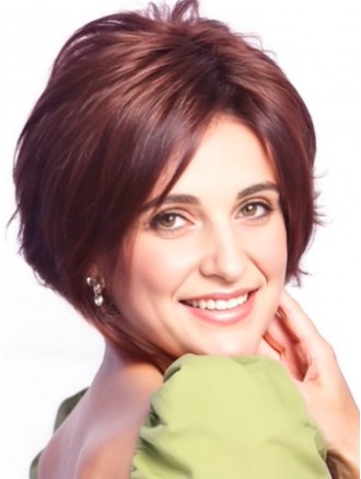 11 Inch Auburn Straight Chin-Length Bob Remy Human Hair Wig – Wholesale Real Hair Wig