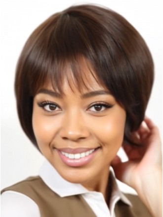 8 Inch Straight Bob Remy Human Hair Wigs – Capless Chin Length Wholesale