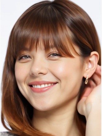 12-Inch Straight Shoulder-Length Human Hair Wig with Bangs – 100% Hand-Tied Remy Hair