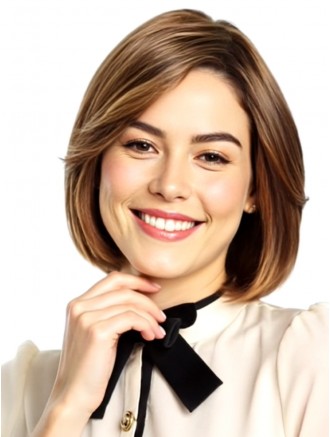 Chin Length Straight Remy Human Hair Bob Wig with Lace Front – Monofilament Hand-Tied Wholesale