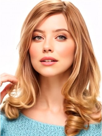 Layered Wavy Auburn Long Lace Front Remy Human Hair Wigs Wholesale