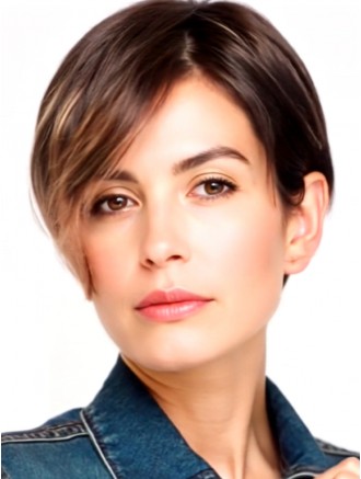 Auburn Cropped Straight Boycut Lace Front Remy Human Hair Wigs Wholesale